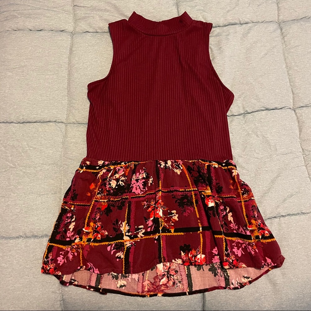 Candies high neck flowy bottom tank top